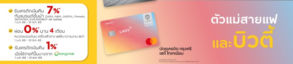 บัตรเครดิต กรุงศรี เลดี้ ไทเทเนี่ยม โปรโมชั่นล่าสุด: คุ้มจริงหรือ? เจาะลึกสิทธิประโยชน์ที่สาวๆ ต้องรู้